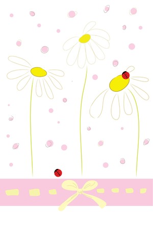 beautiful illustration (flowers on white background)のイラスト素材