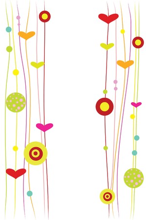 many beautiful handing heart on white backgroundのイラスト素材