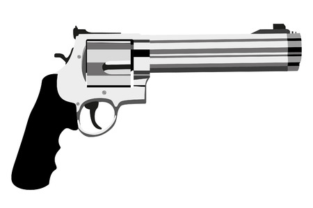 revolver magnum on white background (illustration)のイラスト素材