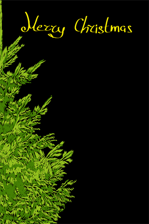 Beautiful xmas illustration on black backgroundのイラスト素材
