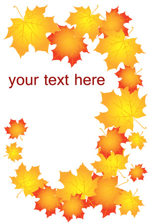 Beautifull autumn iilustration on white backgroundのイラスト素材