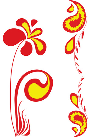 bright beautiful red flowers on white backgroundのイラスト素材