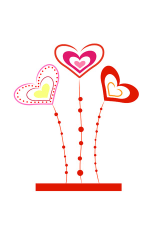 beautiful abstract heart flower on white backgroundのイラスト素材