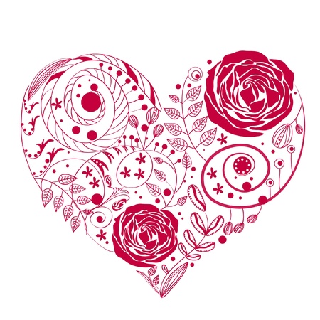 flower heartのイラスト素材