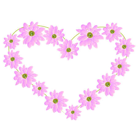 heart from pink chrysanthemumのイラスト素材