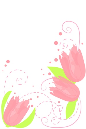 pink tulipsのイラスト素材