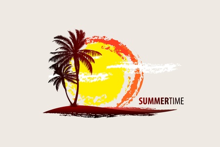 tropical palmのイラスト素材
