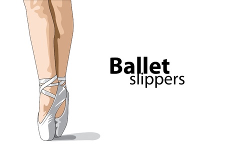 vector ballet slippers on white backgroundのイラスト素材