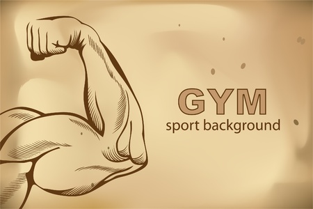 Arm muscles (sketch mans hand on white)のイラスト素材