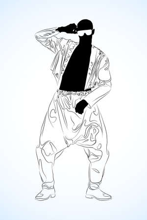 illustration of a old school rap dancerのイラスト素材