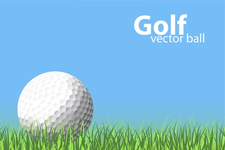 illustration of a golf ball on grassのイラスト素材