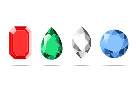 beautiful jewels on white background のイラスト素材