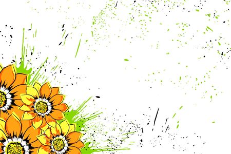 Beautiful bright colorful flowers (vector illustration)のイラスト素材