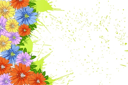 Beautiful bright colorful flowers (vector illustration)のイラスト素材