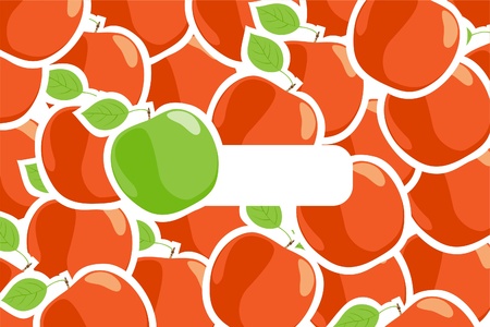 Vector illustration (close up ripe apples)のイラスト素材