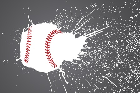 illustration (baseball ball with white splashes)のイラスト素材