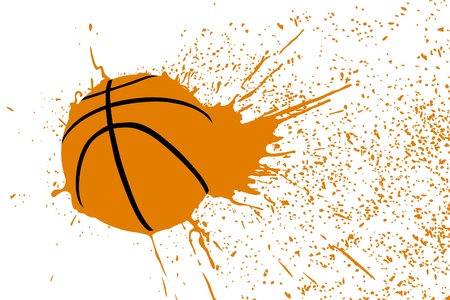 illustration (basketball ball with orange splashes)のイラスト素材