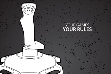 Vector console or PC joystick on black backgroundのイラスト素材