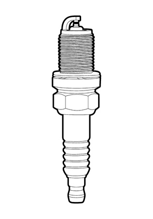 outline spark-plug on white backgroundのイラスト素材