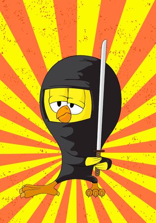 Cartoon ninja chickのイラスト素材
