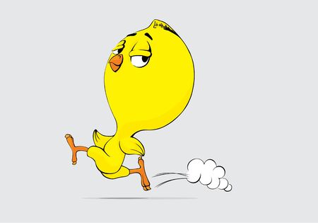 hand draw running chickenのイラスト素材