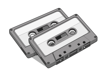  Audio tape on whtie backgroundのイラスト素材