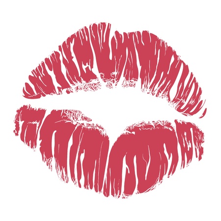 Lipstick kiss on white backgroundのイラスト素材