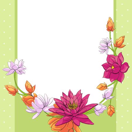 floral background with some lotusesのイラスト素材