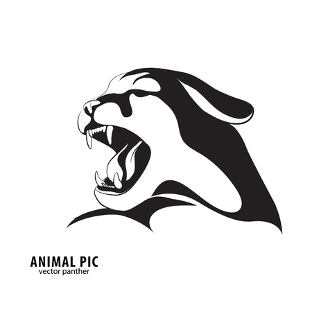 Leopard silhouette on white backgroundのイラスト素材