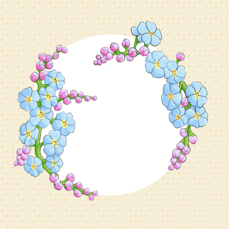 Bright flowers on light backgroundのイラスト素材