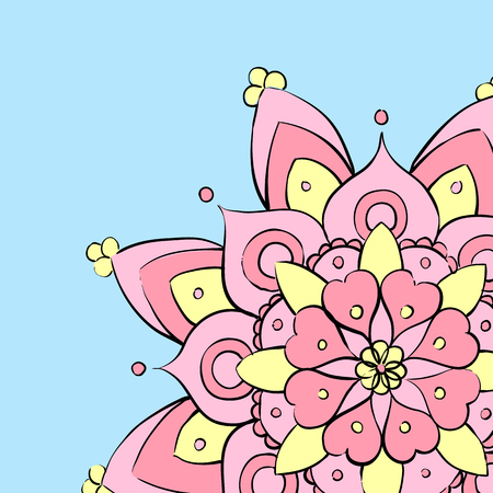 Colorful round mandala ornament flowerのイラスト素材