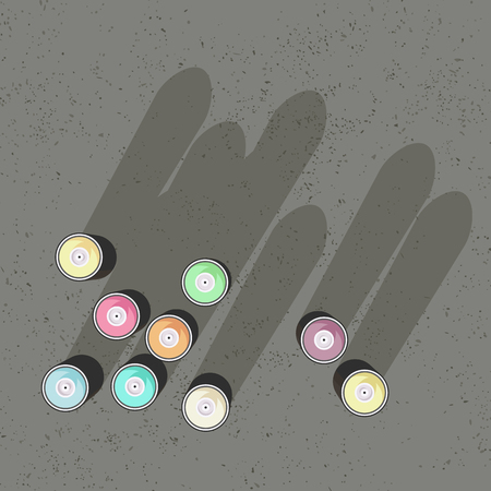 cans of spray paint backgroundのイラスト素材