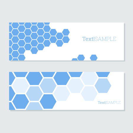 Bright blue hexagons vector cardsのイラスト素材