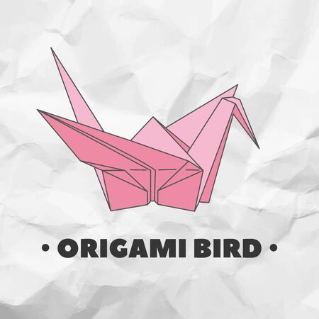 Bird made from paper in origami techniqueのイラスト素材