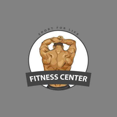 Muscular body for your poster on a white backgroundのイラスト素材