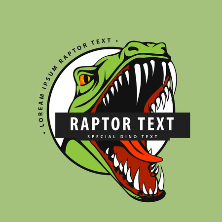 A Logo with a raptor on a green background for your work from the designer's exclusive collection.のイラスト素材