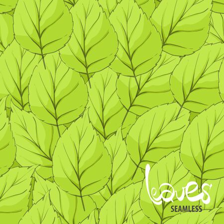 vector illustration of green leaves on whiteのイラスト素材