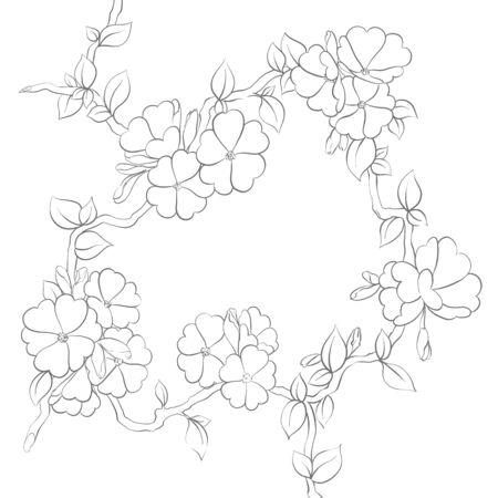 Stylish pattern from flowers on a white backgroundのイラスト素材