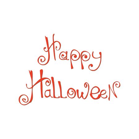 Beautiful inscription in red Happy Halloween.のイラスト素材