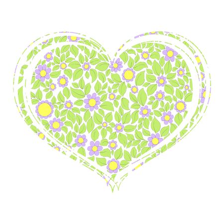 Wildflowers in the form of a heartのイラスト素材