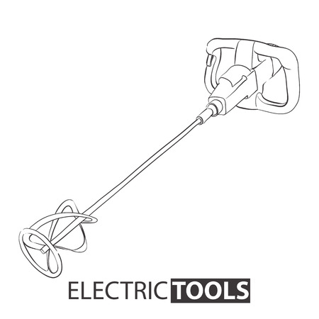 hand tool Concrete mixer close up on a white backgroundのイラスト素材