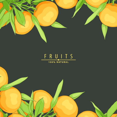 Ripe fresh oranges vector background illustrationのイラスト素材