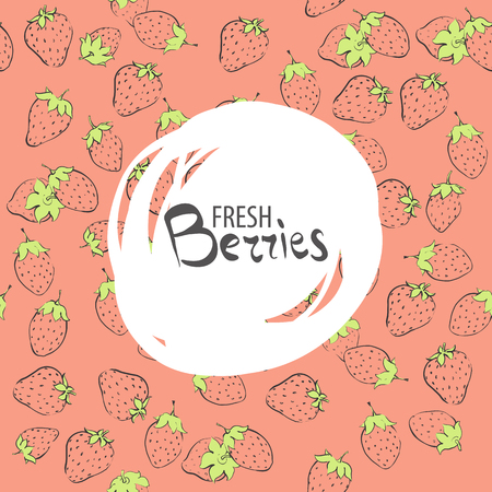 Fresh sweet strawberries background with place for textのイラスト素材