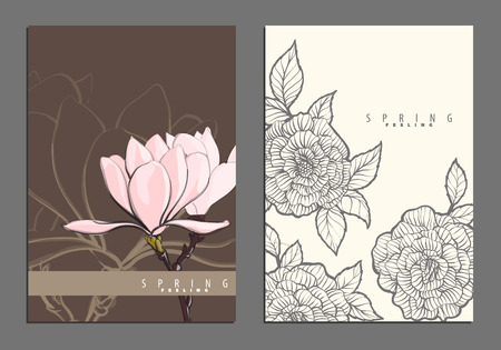 Floral bright colorful cover template for your documentsのイラスト素材