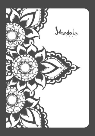 Vector illustration of notebook template with mehndi patternのイラスト素材