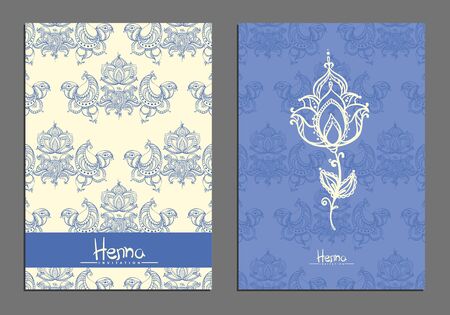 vector illustration of mehndi flowers templateのイラスト素材