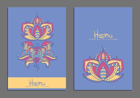 vector illustration of mehndi flowers templateのイラスト素材