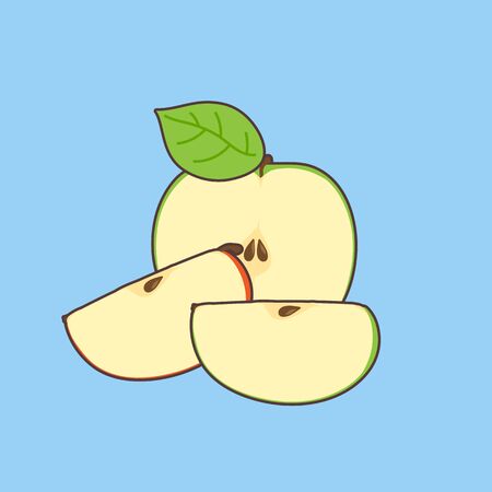 Vector illustration of tasty fresh red appleのイラスト素材