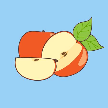 Vector illustration of tasty fresh red appleのイラスト素材