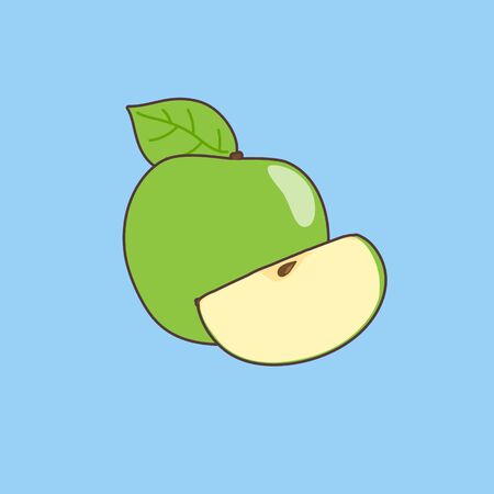 Vector illustration of tasty fresh green appleのイラスト素材